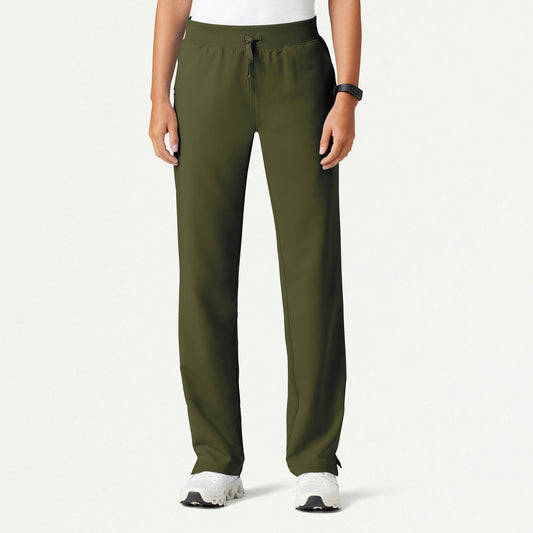 Xenos Essential Knit-Waist Scrub Pant - Olive - WOMEN'S PANTS - Jaanuu