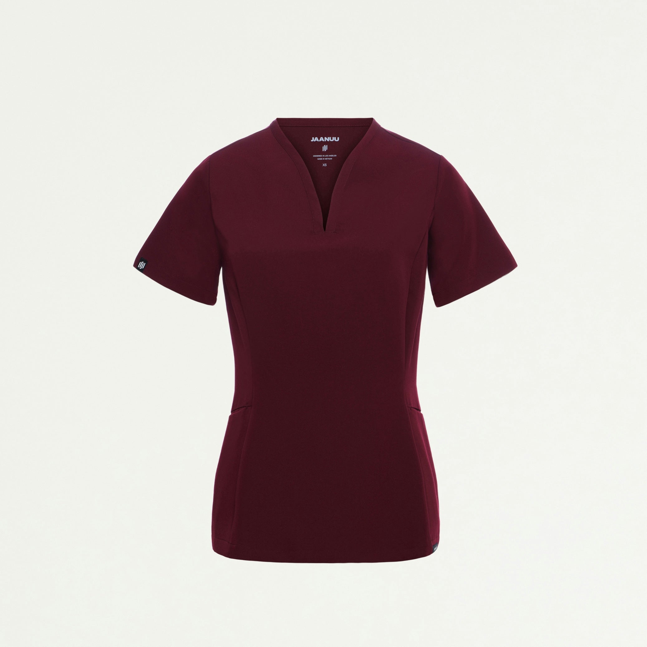 Calix Fit & Flare Scrub Top - Burgundy - WOMEN'S TOPS - Jaanuu