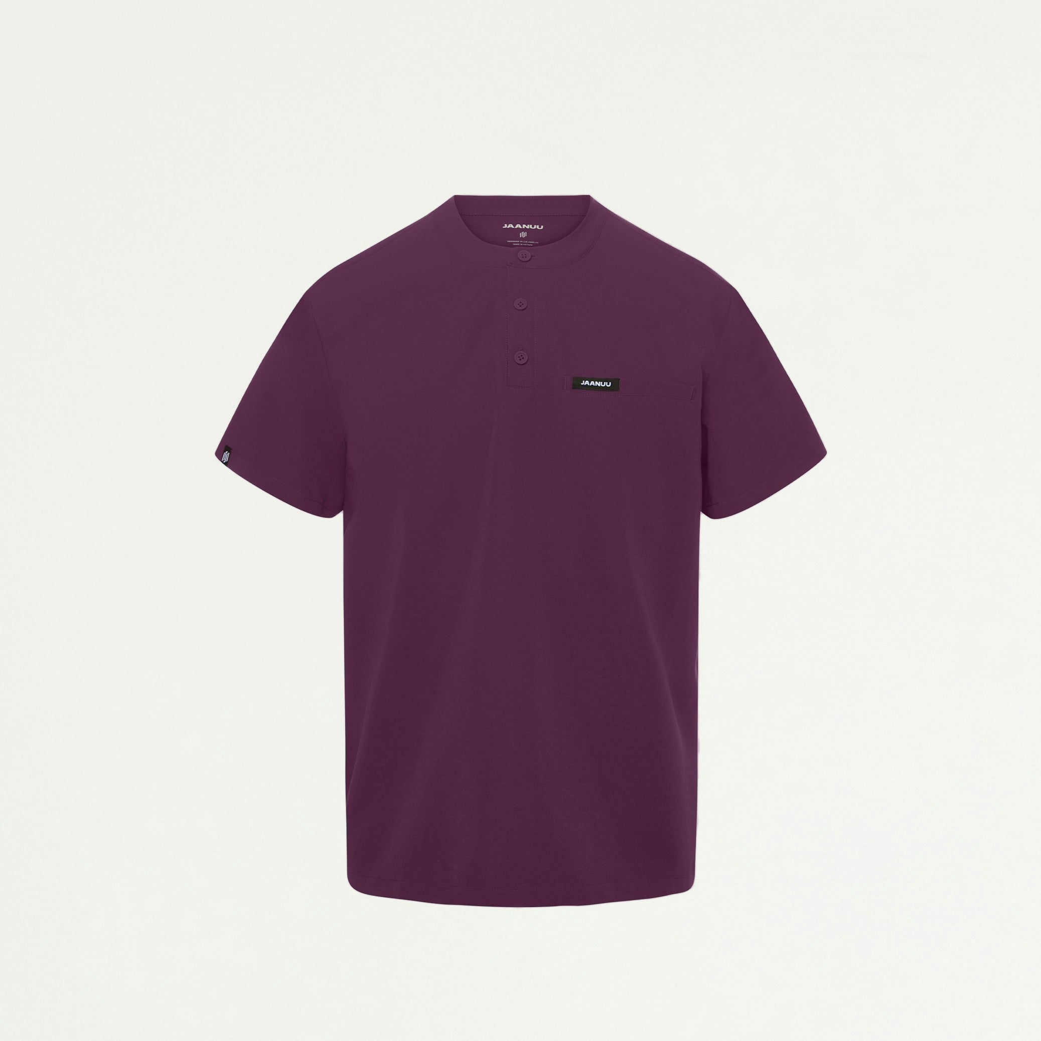 Reeve Henley Scrub Top - Dark Amethyst - MEN'S TOPS - Jaanuu