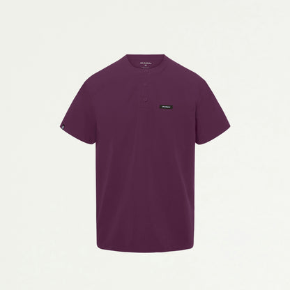 Reeve Henley Scrub Top - Dark Amethyst - MEN'S TOPS - Jaanuu