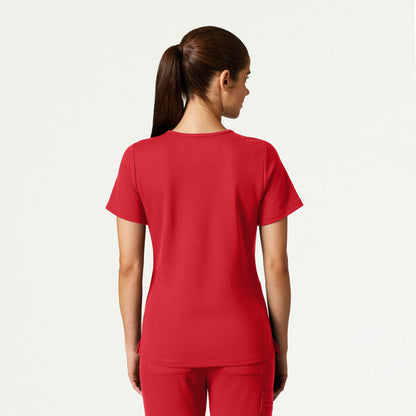 Cesi Slim ULTRAsoft Scrub Top - Brilliant Red - WOMEN'S TOPS - Jaanuu