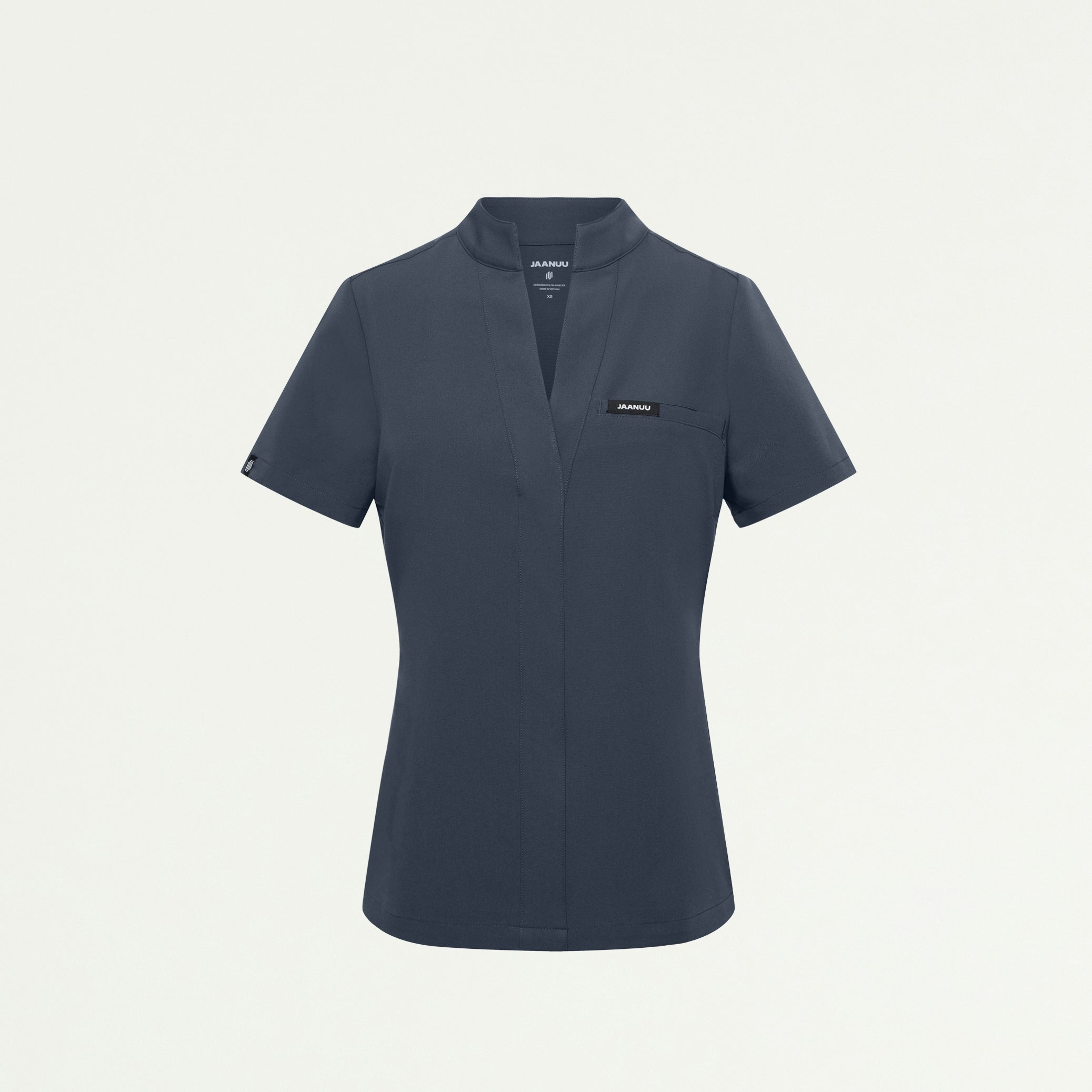 Serin Slim 1-Pocket Scrub Top - Carbon Gray - WOMEN'S TOPS - Jaanuu