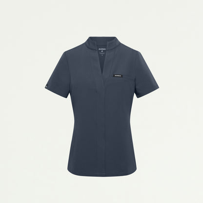 Serin Slim 1-Pocket Scrub Top - Carbon Gray - WOMEN'S TOPS - Jaanuu
