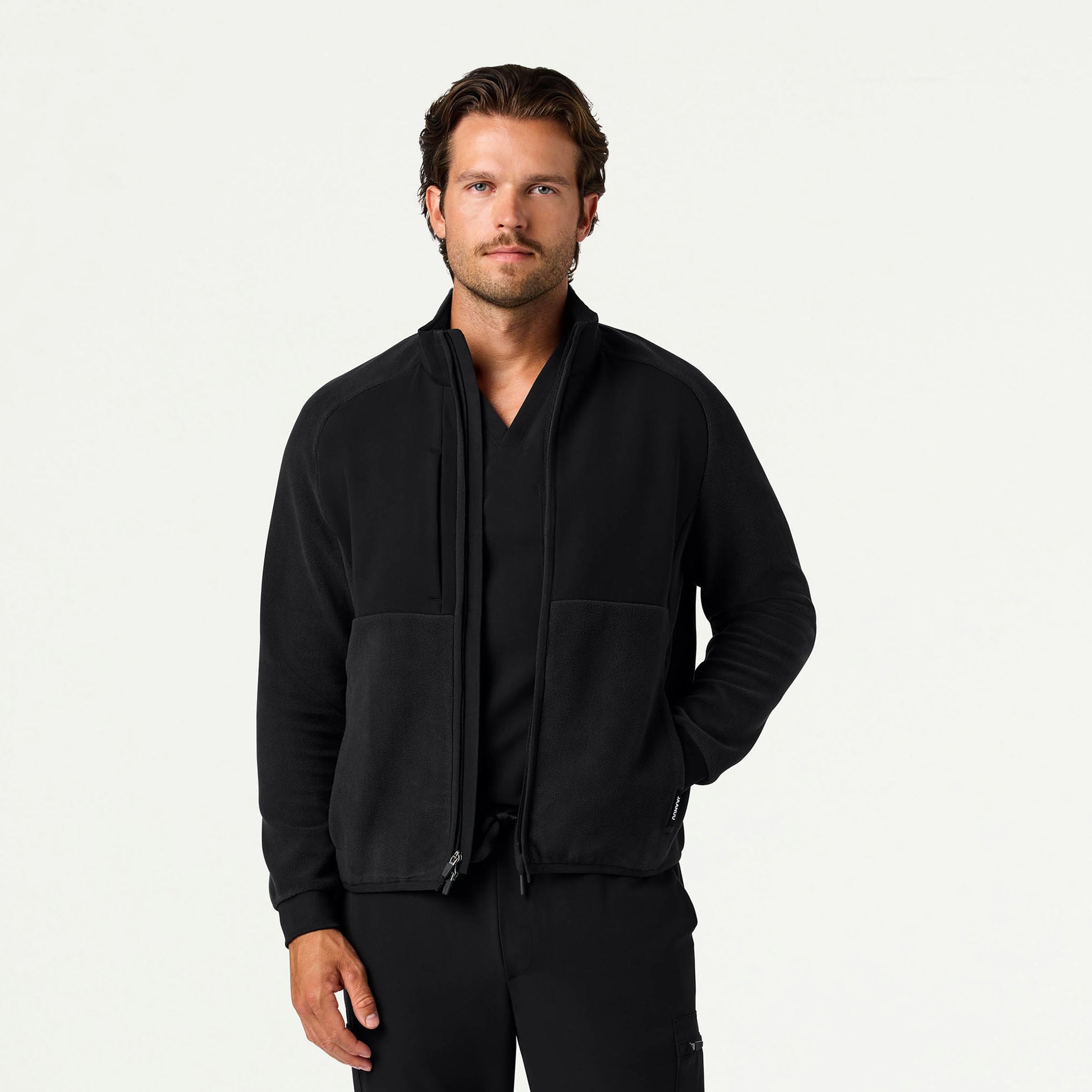 The Auggie Fleece Scrub Set - Black - 2