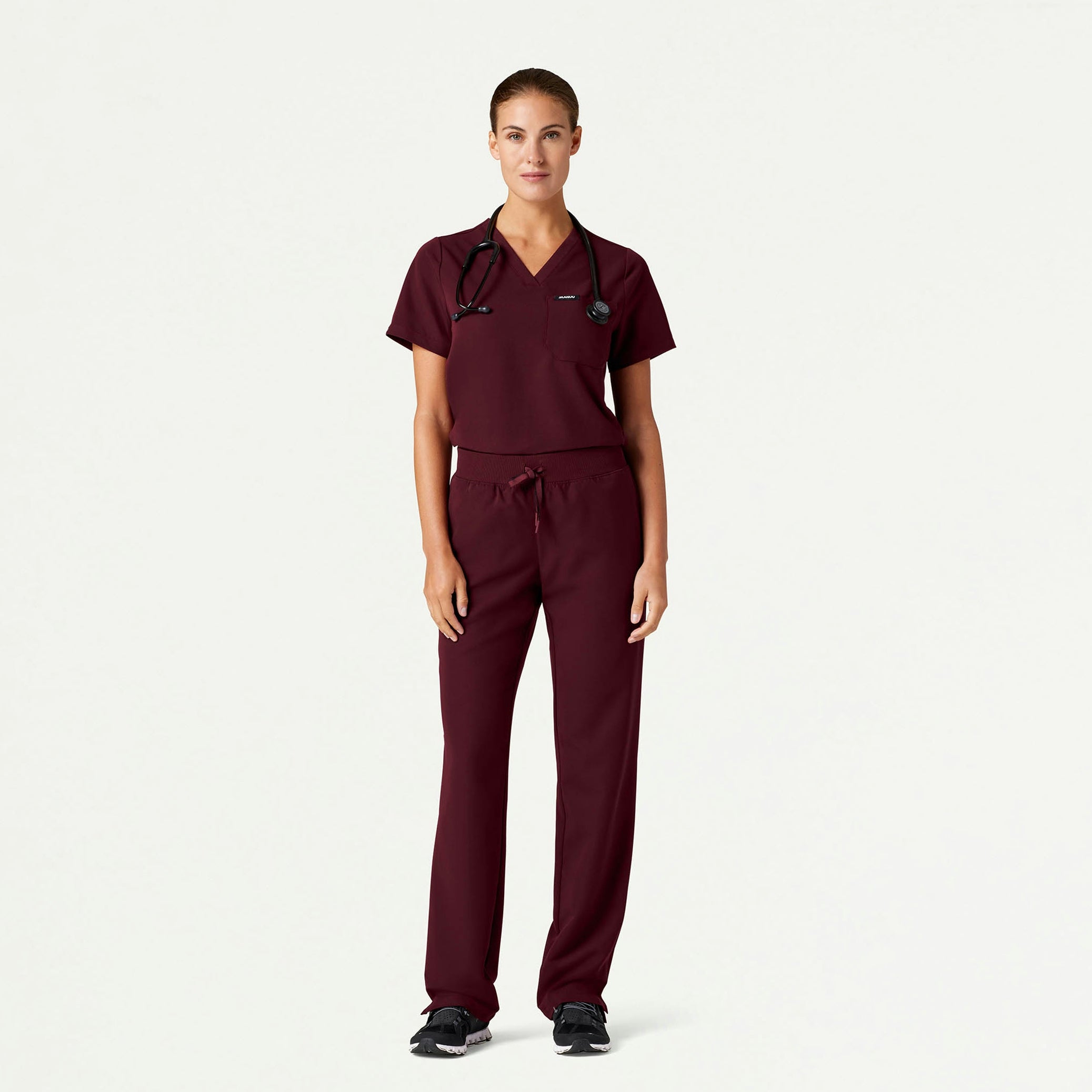 The Ava Essential Scrub Set - Burgundy - 1