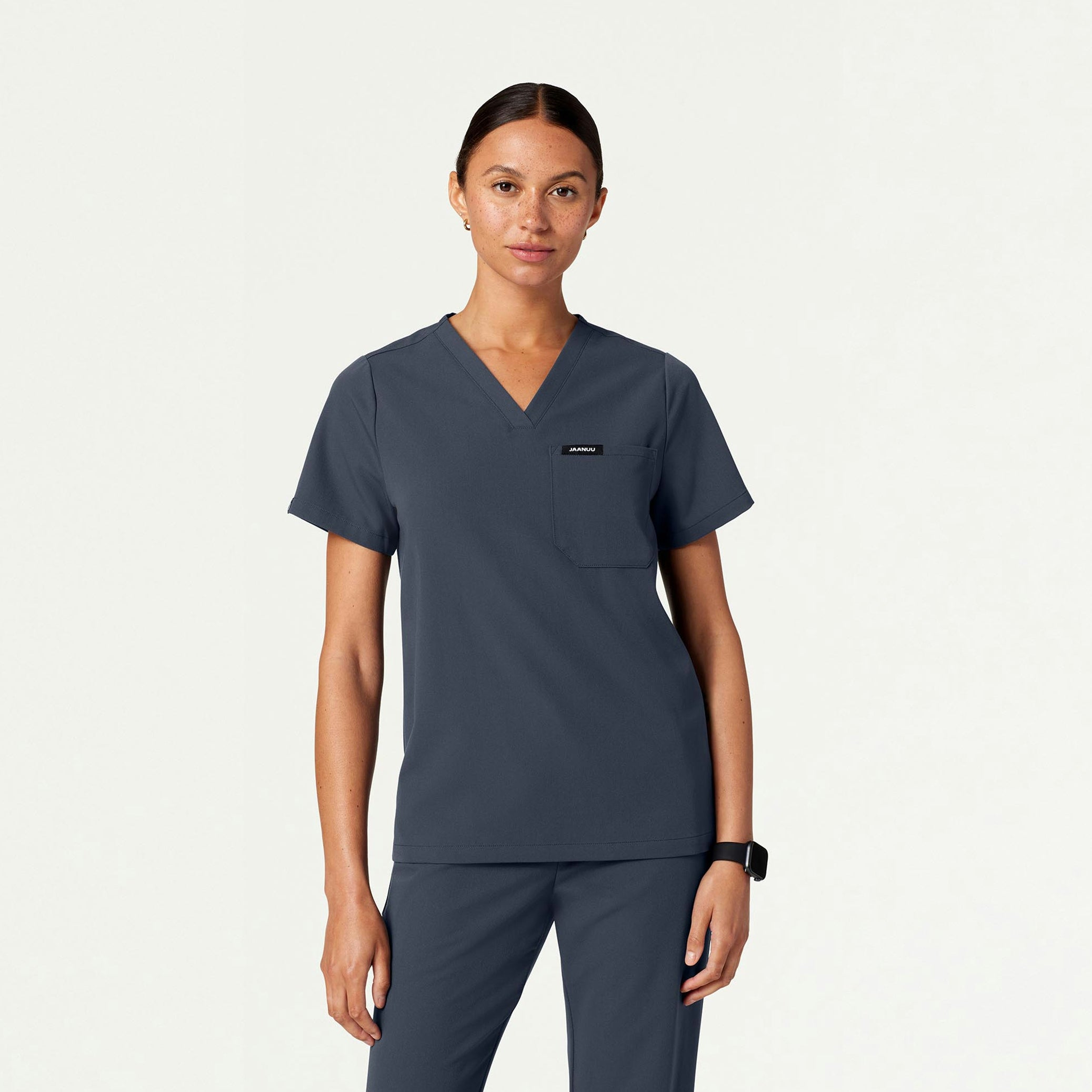 The Ava Jacket Scrub Set - Carbon Gray - 4