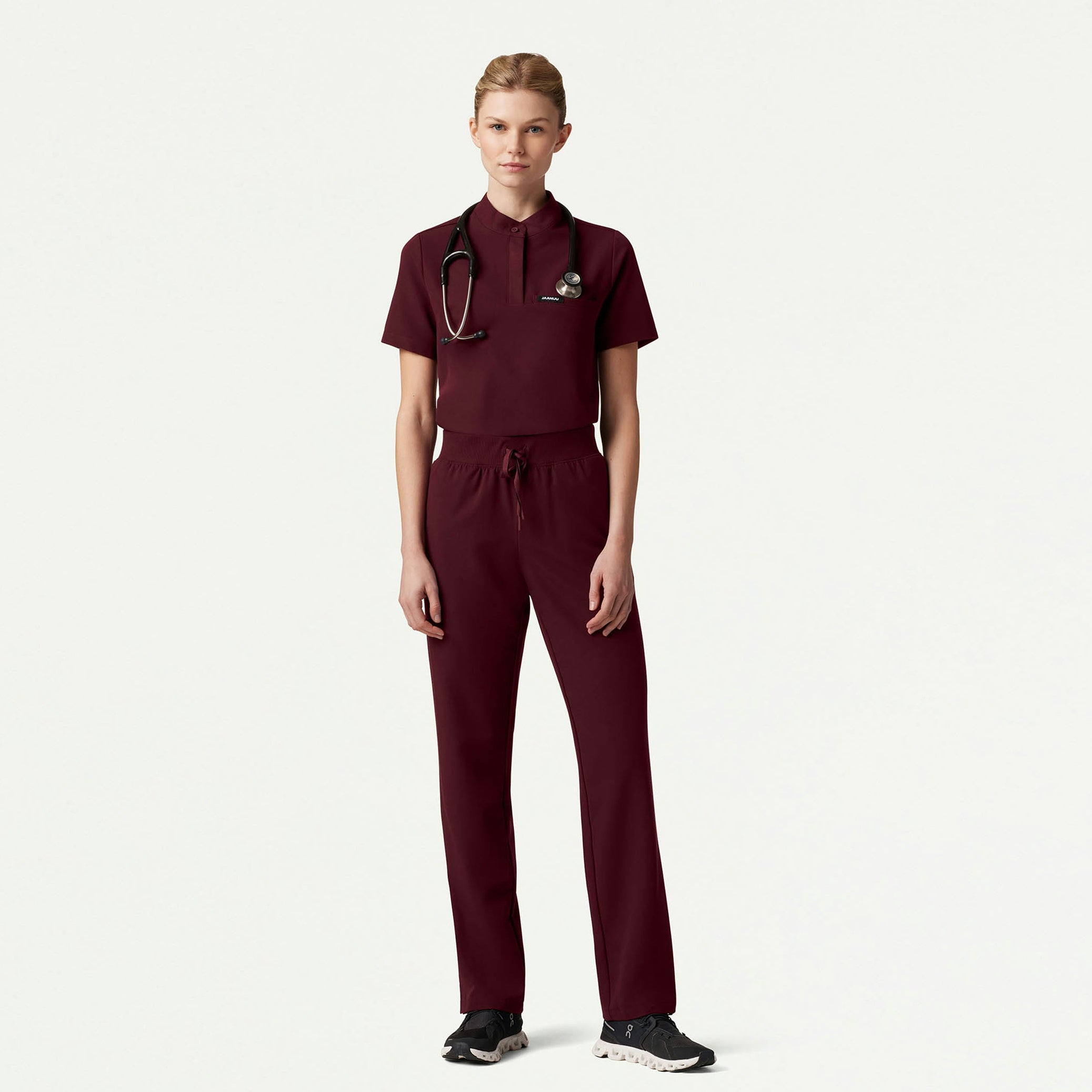 The Evie Essential Scrub Set - Burgundy - 1