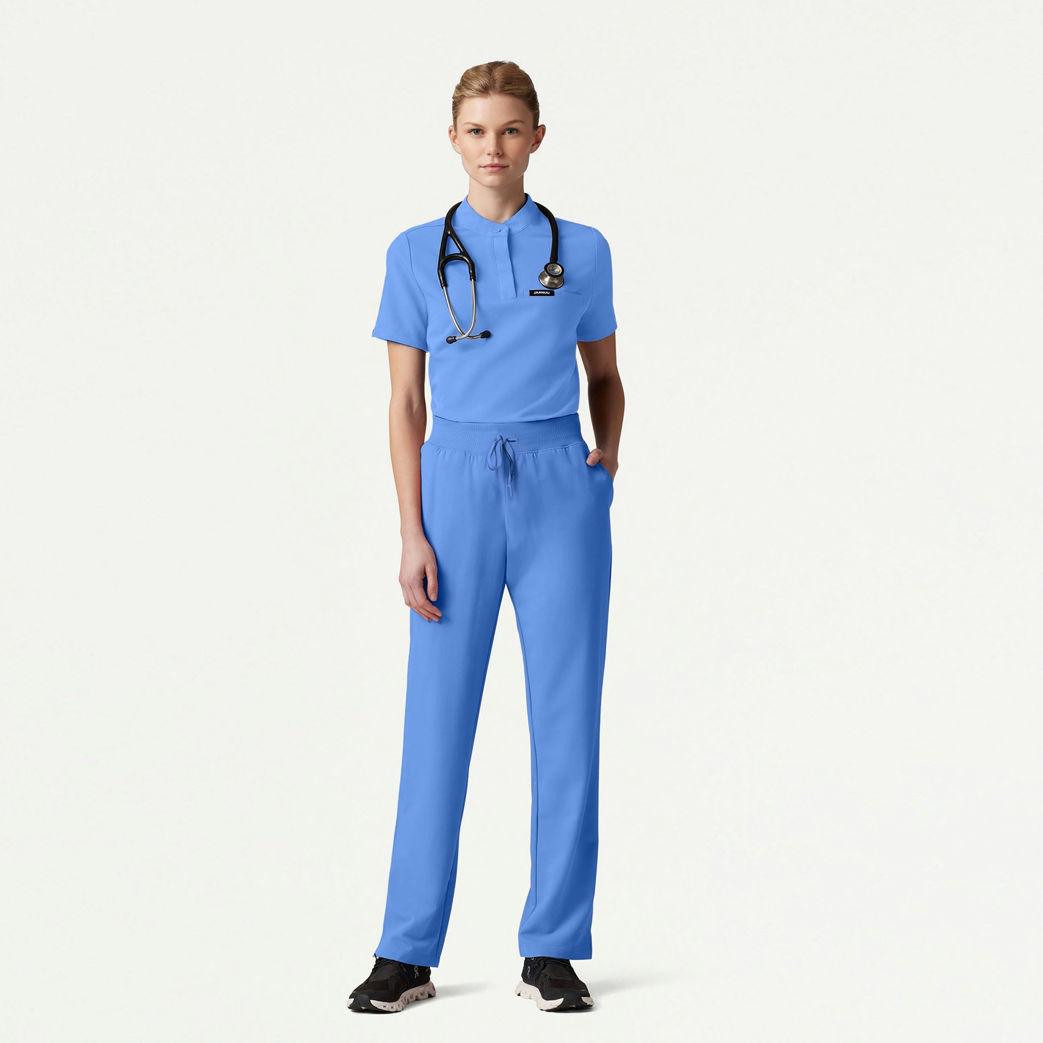 The Evie Essential Scrub Set - Ceil Blue - 1