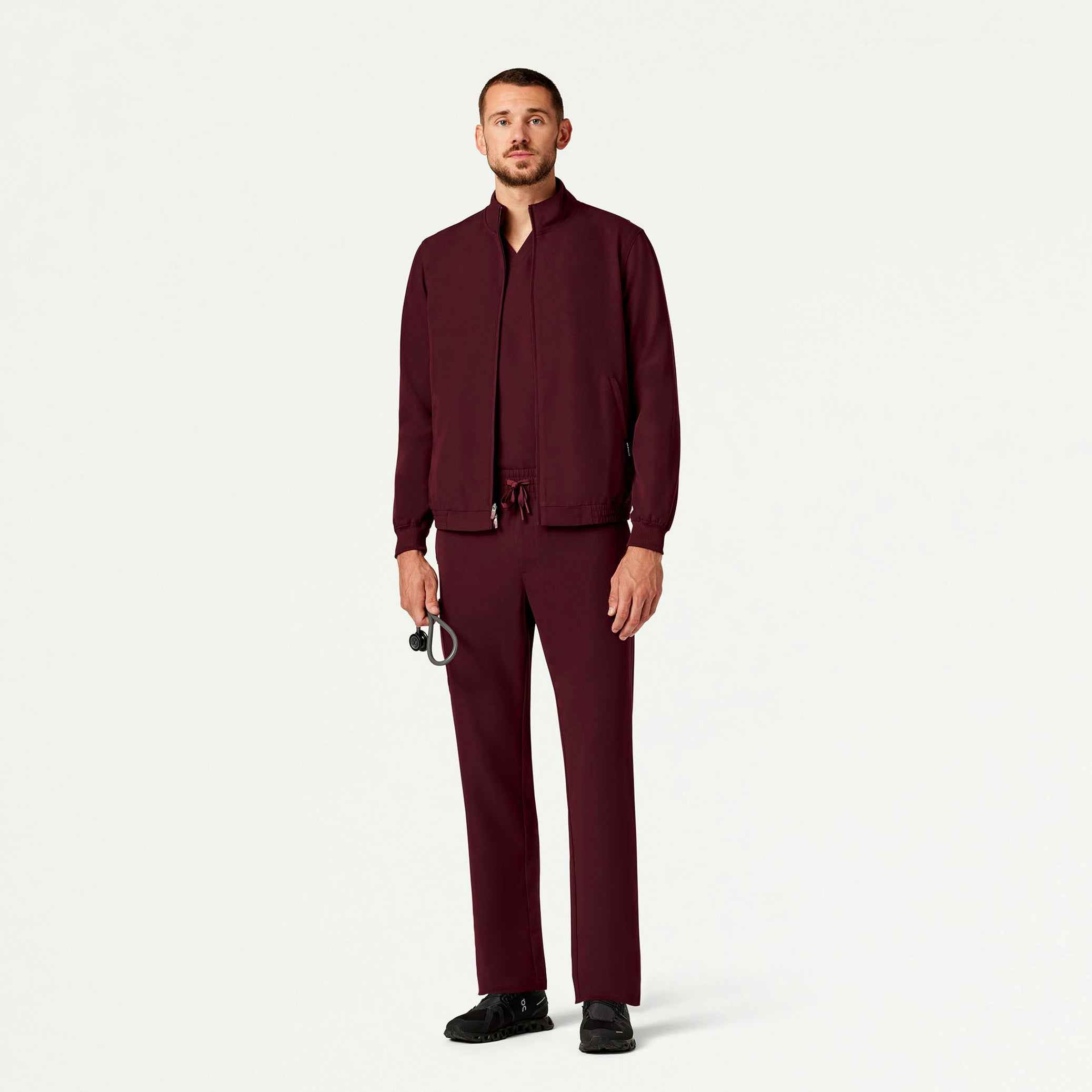 The Niels Jacket Scrub Set - Burgundy - 1
